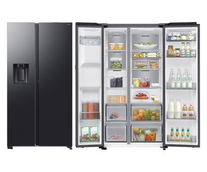 Lodówka i zamrażarka Lodówka Samsung RS80F64KEFEO No Frost 178,4cm Grafitowa Stal Auto Open Kostkarka AI 640L